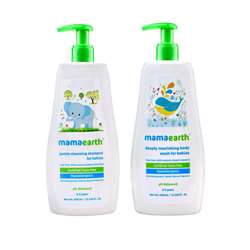 Deeply Nourishing Body Wash for Babies 400ml and Gentle Cleansing Shampoo 400ml Combo